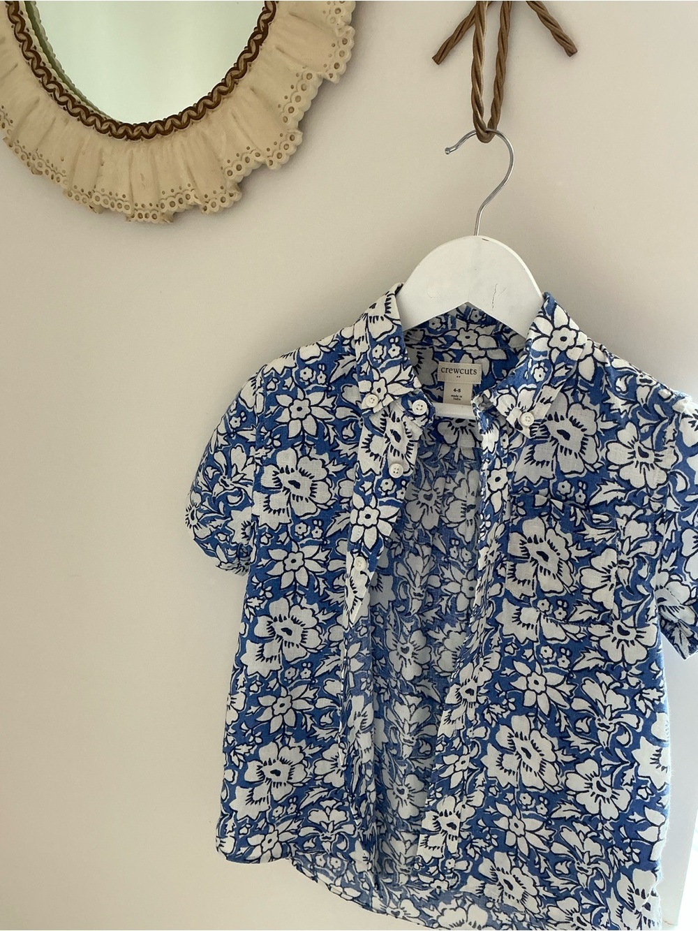 Crewcuts Blue & White Floral Button-Up Shirt